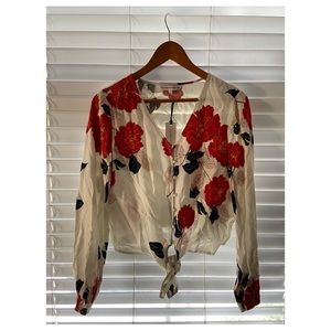 Tie front Flower Print Top 🌺